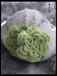 Boucles d'oreille fleur - vert