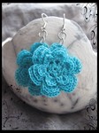 Boucles d'oreille fleur - turquoise