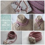 Collier-bracelet lariat - rose